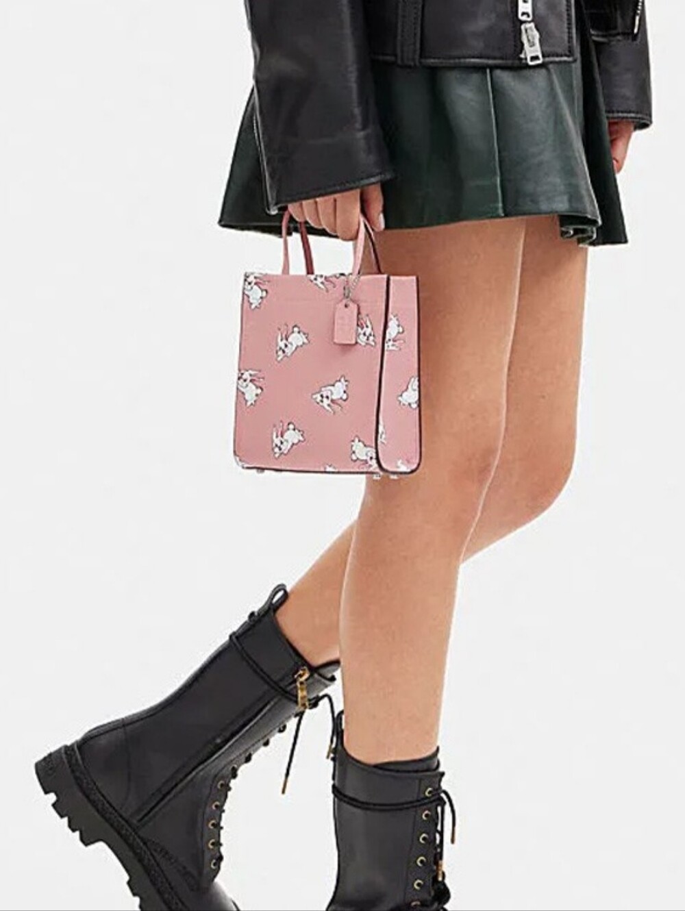 New Coach White Rabbit x Cashin Mini Tote handbag in a pastel pink color - Picture 8 of 9